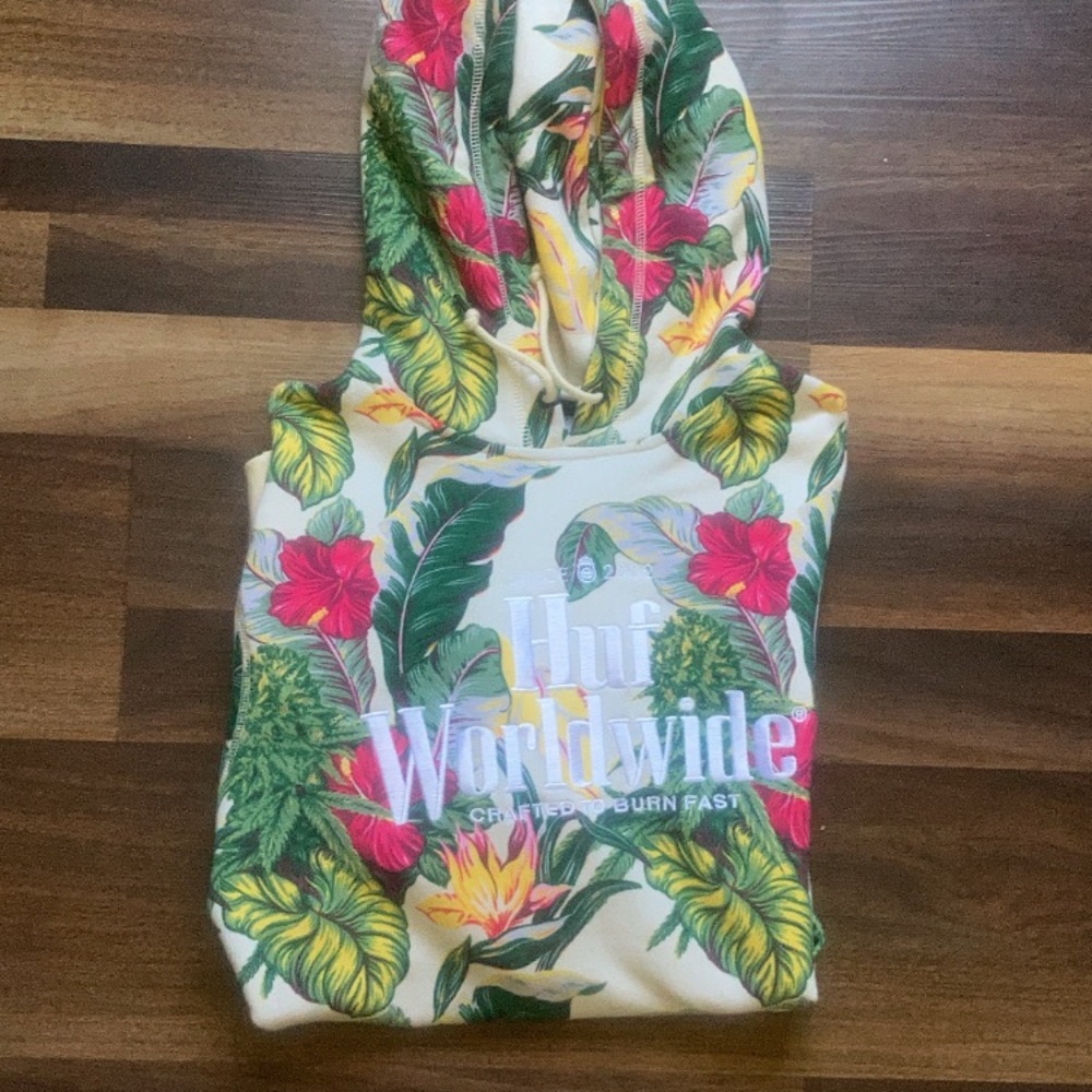 HUF floral print pullover hoodie